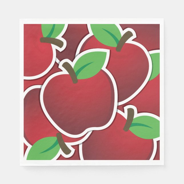 Funky red apples napkin (Front)