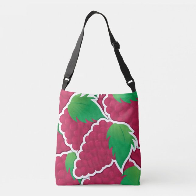 Funky red grapes crossbody bag (Back)