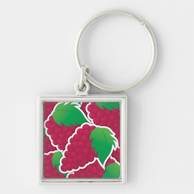 Funky red grapes key ring (Front)