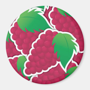 Funky red grapes magnet