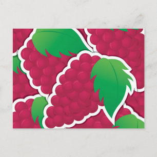 Funky red grapes postcard