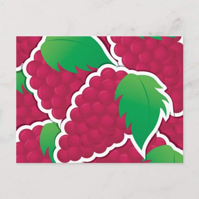 Funky red grapes postcard (Front)