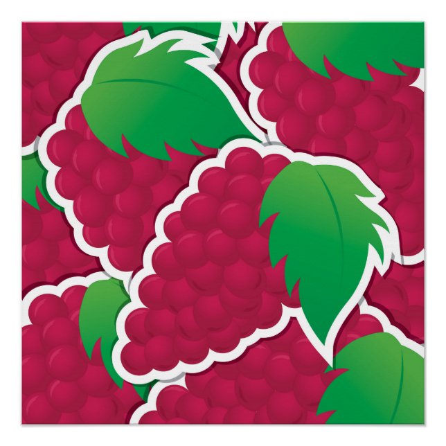 Funky red grapes poster (Front)