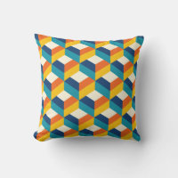 Funky Retro 80s 3D Cube geometric Pattern Design