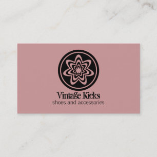 Funky Retro Bloom Business Card, Mauve Business Card