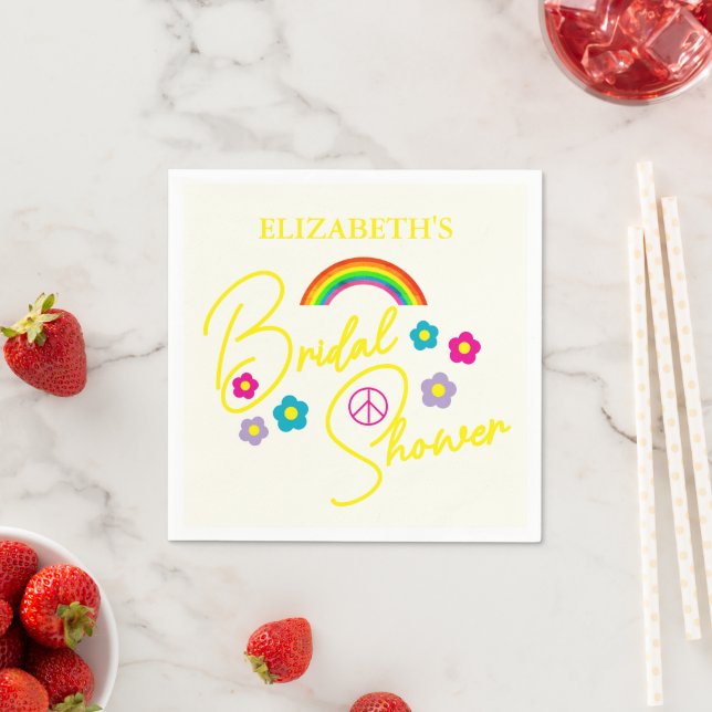 Funky Retro Bridal Shower Napkin (Insitu)