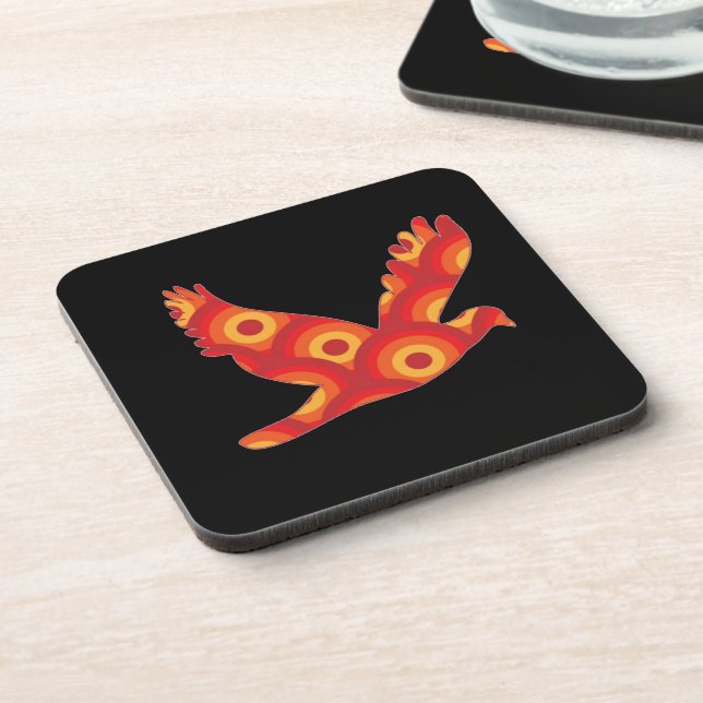 Funky Retro Circles Eagle Coaster (Left Side)