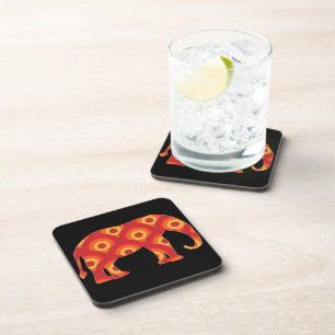 Funky Retro Circles Elephant Coaster