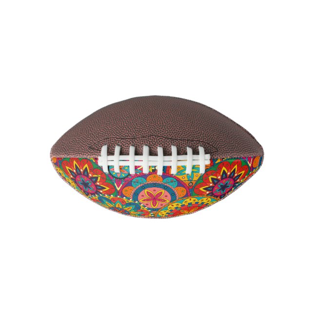 Funky Retro Colourful Mandala Pattern Football (Front)