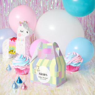 Funky Retro Cubism Stork Delivery Baby Shower Favour Box