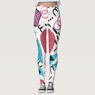 Funky Retro Geometric Shapes Leggings