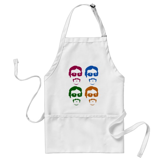 Funky Retro Moustache Man Standard Apron (Front)