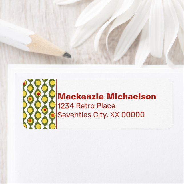 Funky Retro Olive Bead Custom Colours Pattern (Insitu)