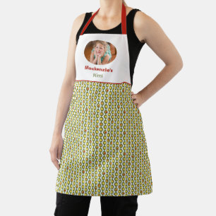 Funky Retro Olive Bead Custom Colours Pattern Apron