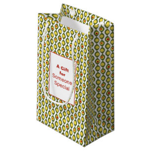 Funky Retro Olive Bead Custom Colours Pattern Small Gift Bag
