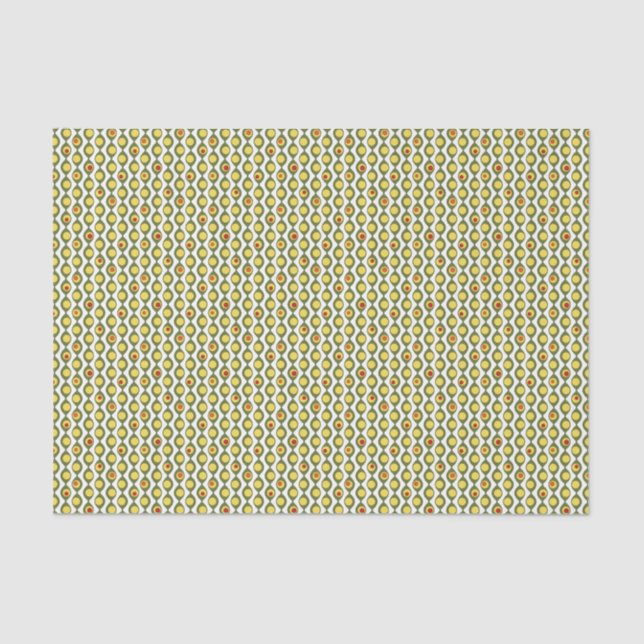 Funky Retro Olive Bead Custom Colours Pattern Tissue Paper (Front)
