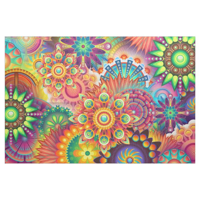 Funky Retro Pattern Abstract Bohemian Fabric (Yard)