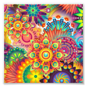 Funky Retro Pattern Abstract Bohemian Photo Print