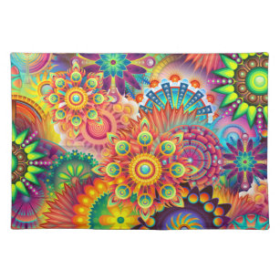 Funky Retro Pattern Abstract Bohemian Placemat