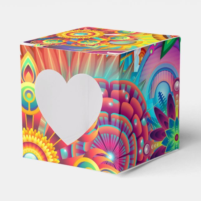 Funky Retro Pattern Abstract Boho Favour Box (Front Side)