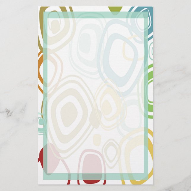 Funky Retro Pattern Stationery (Front)