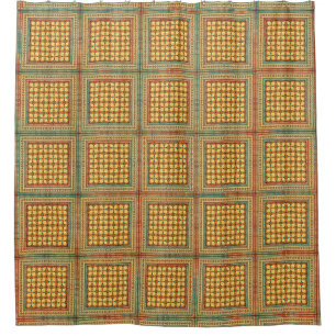 Funky Retro Square Plaid Tile Pattern Shower Curtain