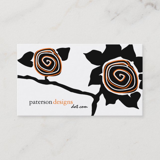 Funky Retro Sunflower Business Cards (Front)