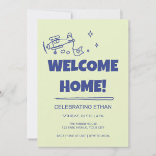 Funky Retro Welcome Home Party Invitation