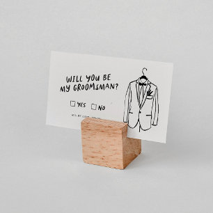 Funky Retro Will You Be My Groomsman Proposal Enclosure Card