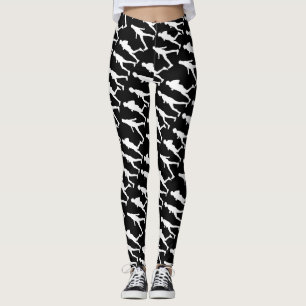 Funky Running Jogging People Silhouettes Leggings