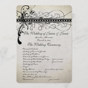 Funky Rustic Luxe Romantic Wedding Program Programme