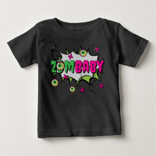 Funky Scary Cute ‘ZomBaby’ Zombie Pun  Baby T-Shirt