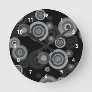 Funky Scribble Circles Round Clock