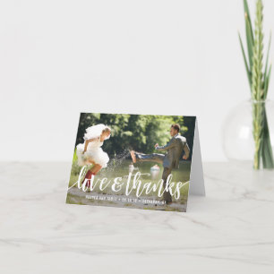 Funky Script Wedding Thank You Photo Card
