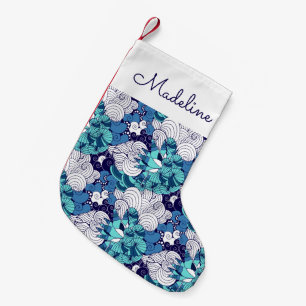 Funky Seashell Pattern   Add Your Name Small Christmas Stocking