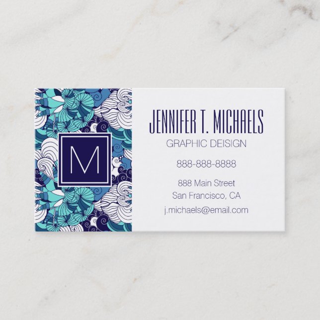 Funky Seashell Pattern Business Card (Front)