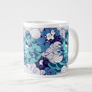 Funky Seashell Pattern Large Coffee Mug