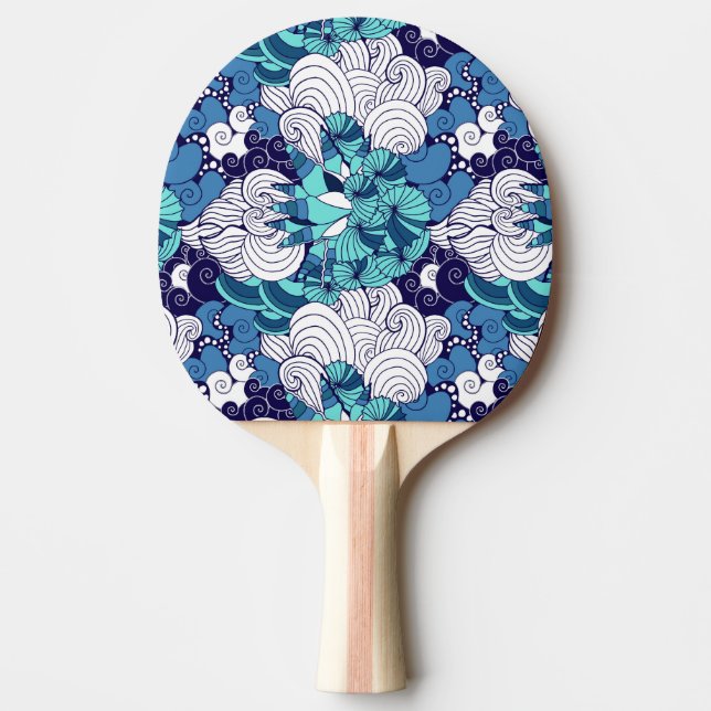 Funky Seashell Pattern Ping Pong Paddle (Front)
