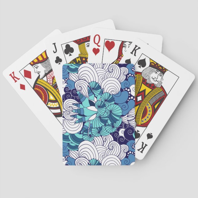Funky Seashell Pattern Playing Cards (Back)