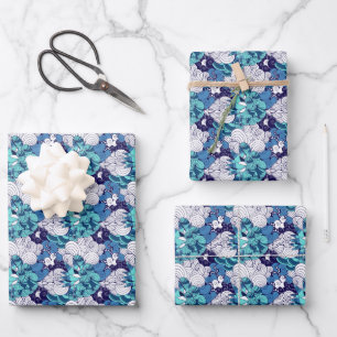 Funky Seashell Pattern Wrapping Paper Sheet