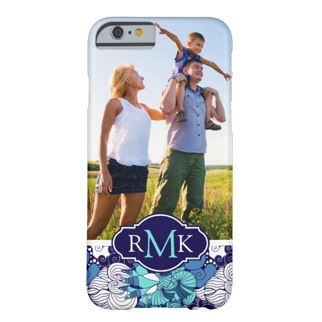Funky Seashell Pattern| Your Photo & Monogram Case-Mate iPhone Case (Back)