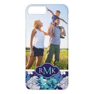 Funky Seashell Pattern  Your Photo & Monogram Case-Mate iPhone Case