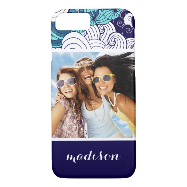 Funky Seashell Pattern | Your Photo & Name Case-Mate iPhone Case (Back)