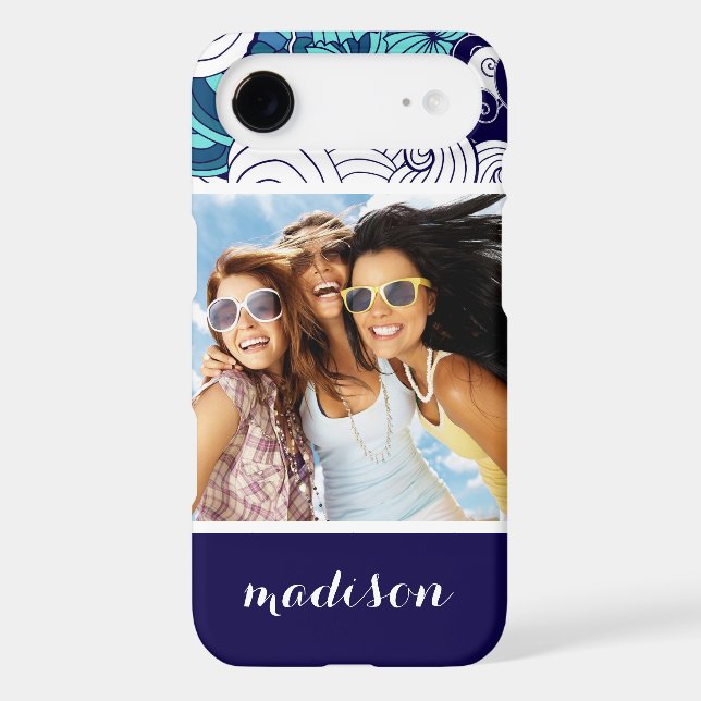 Funky Seashell Pattern | Your Photo & Name Case-Mate iPhone Case (Back)