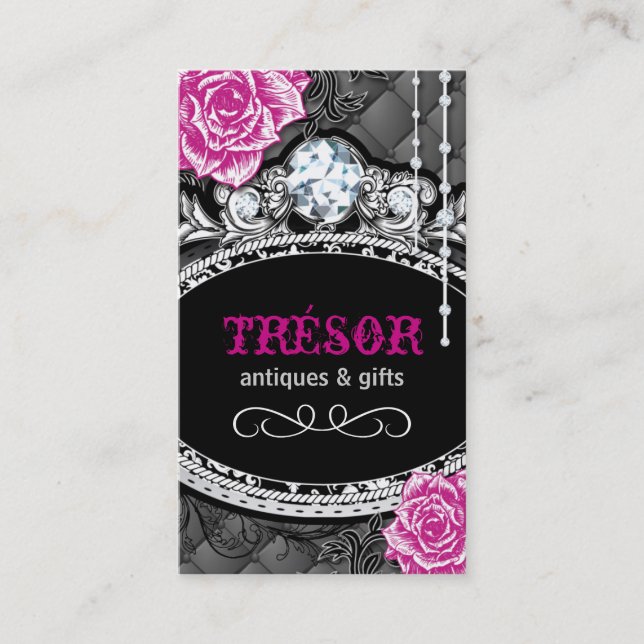 Funky Shabby Chic Tufted Business Cards (Front)