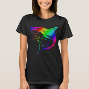 Funky shark in psychedelic rainbow T-Shirt