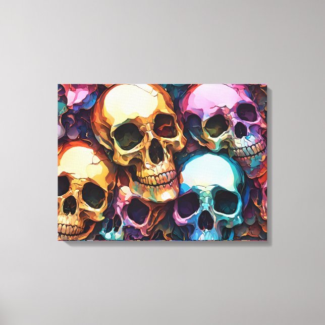 Funky Skulls Canvas Print (Front)