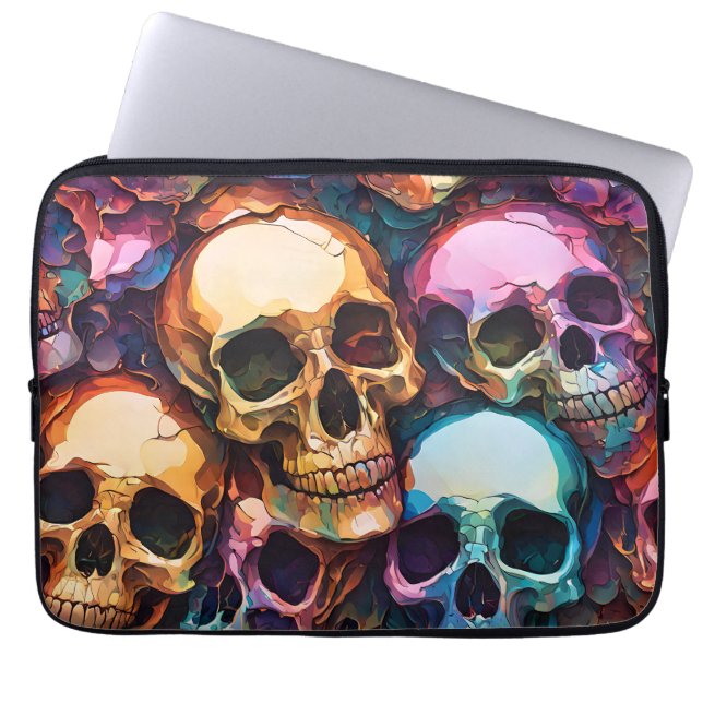 Funky Skulls Laptop Sleeve (Front)