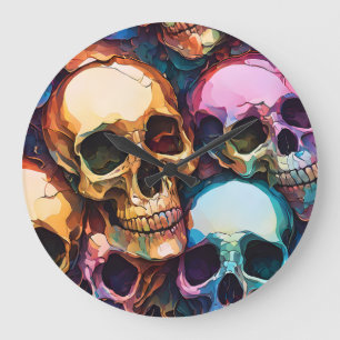 Funky Skulls Large Clock