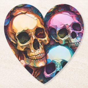 Funky Skulls Paper Coaster